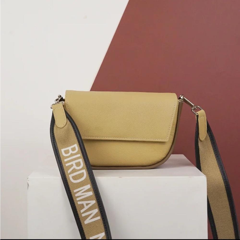 Yellow/Tan Crossbody Bag with two straps